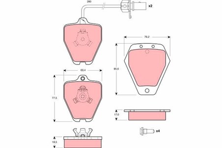 SET PLACUTE FRANA TRW GDB1451 - Compatibil cu AUDI
