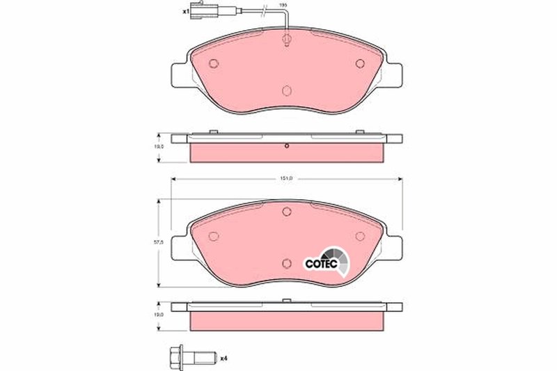 Set placute frana TRW GDB1484