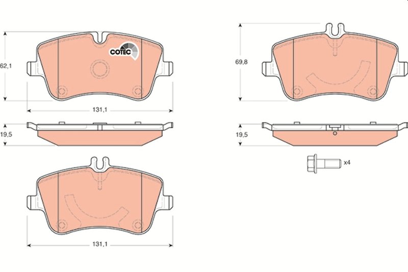 SET PLACUTE FRANA TRW GDB1514 - Compatibil cu MERCEDES-BENZ