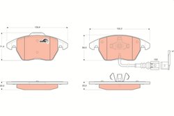 SET PLACUTE FRANA TRW GDB1550 - Compatibil cu AUDI, SEAT, SKODA, SKODA (SVW), VW, VW (FAW), VW (SVW)