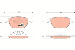 SET PLACUTE FRANA TRW GDB1583 - Compatibil cu FORD, FORD (CHANGAN), FORD AUSTRALIA, HOLDEN, MAZDA, MAZDA (CHANGAN), VOLVO, VOLVO