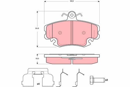 SET PLACUTE FRANA TRW GDB1635 - Compatibil cu DACIA, RENAULT
