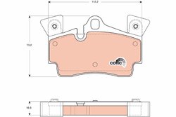 SET PLACUTE FRANA TRW GDB1652 - Compatibil cu AUDI, PORSCHE