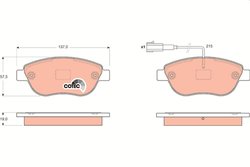 SET PLACUTE FRANA TRW GDB1655 - Compatibil cu ABARTH, FIAT, OPEL, VAUXHALL