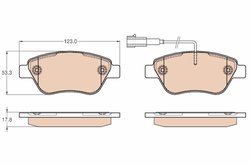 SET PLACUTE FRANA TRW GDB1654 - Compatibil cu ALFA ROMEO, CHRYSLER, FIAT, LANCIA