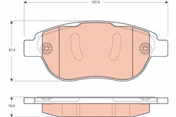 SET PLACUTE FRANA TRW GDB1669 - Compatibil cu CITROEN, PEUGEOT