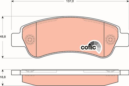 SET PLACUTE FRANA TRW GDB1682 - Compatibil cu CITROEN, FIAT, PEUGEOT