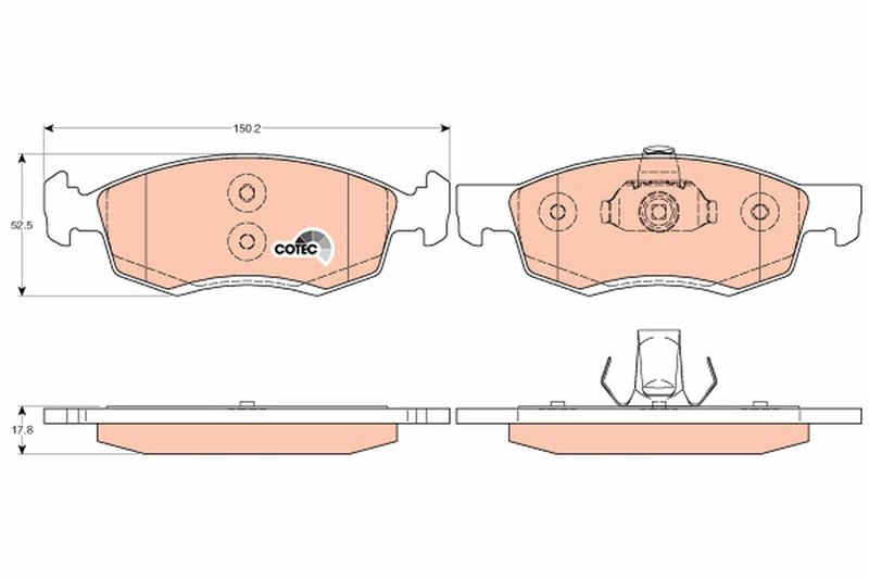 SET PLACUTE FRANA TRW GDB1749 - Compatibil cu DACIA, RENAULT