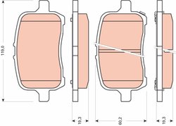 SET PLACUTE FRANA TRW GDB1755 - Compatibil cu CHEVROLET, OPEL, PONTIAC