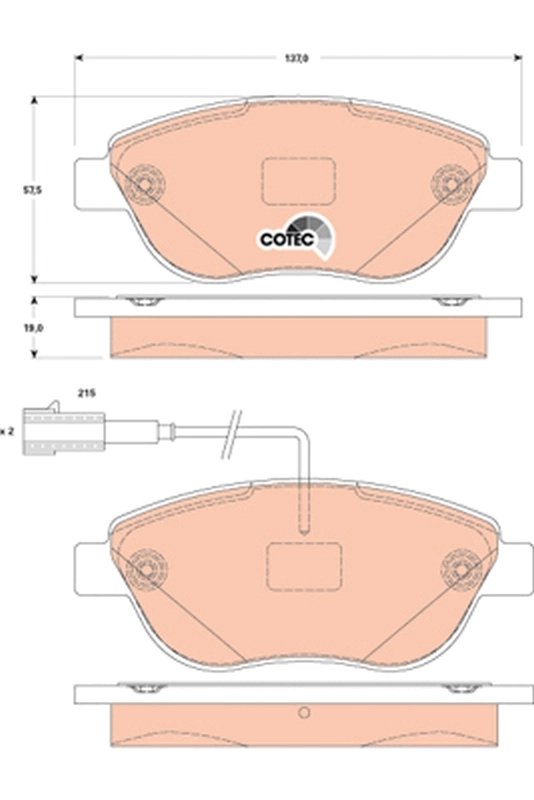 SET PLACUTE FRANA TRW GDB1829 - Compatibil cu ABARTH, FIAT