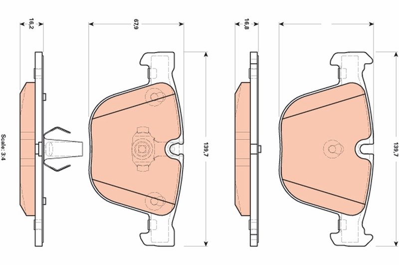SET PLACUTE FRANA TRW GDB1892 - Compatibil cu BMW