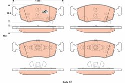 SET PLACUTE FRANA TRW GDB1921 - Compatibil cu CHRYSLER, FIAT, LANCIA