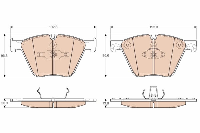 SET PLACUTE FRANA TRW GDB1964 - Compatibil cu BMW