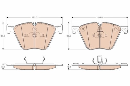 SET PLACUTE FRANA TRW GDB1964 - Compatibil cu BMW