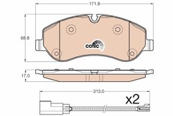 SET PLACUTE FRANA TRW GDB1967 - Compatibil cu FORD