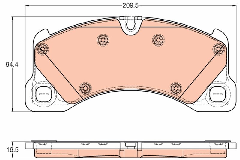 SET PLACUTE FRANA TRW GDB1969 - Compatibil cu PORSCHE, VW