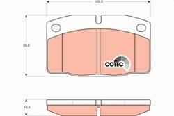 SET PLACUTE FRANA TRW GDB199 - Compatibil cu BEDFORD, LOTUS, OPEL, VAUXHALL