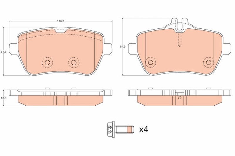 Set placute frana TRW GDB2014