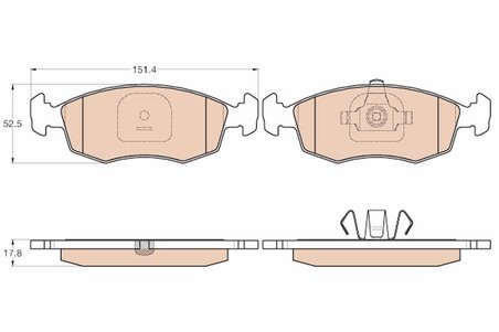 SET PLACUTE FRANA TRW GDB2015 - Compatibil cu FIAT
