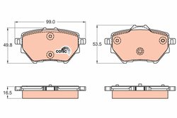 SET PLACUTE FRANA TRW GDB2036 - Compatibil cu CITROEN, DS, HAIMA (FAW), OPEL, PEUGEOT, PEUGEOT (DF-PSA), TOYOTA, VAUXHALL