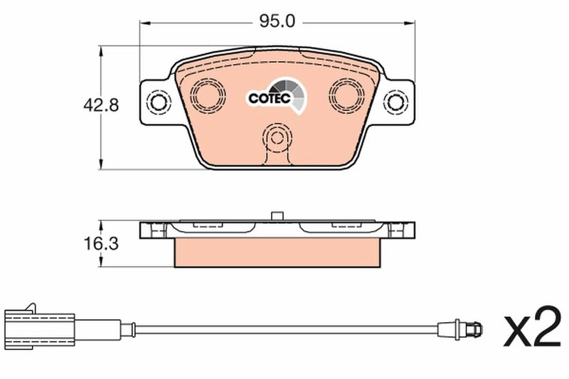 SET PLACUTE FRANA TRW GDB2054 - Compatibil cu CHRYSLER, FIAT, LANCIA
