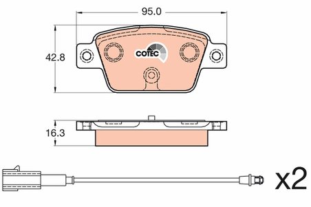SET PLACUTE FRANA TRW GDB2054 - Compatibil cu CHRYSLER, FIAT, LANCIA