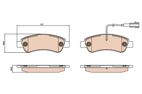 SET PLACUTE FRANA TRW GDB2068 - Compatibil cu CITROEN, FIAT, OPEL, PEUGEOT, VAUXHALL