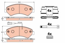 SET PLACUTE FRANA TRW GDB2072 - Compatibil cu CITROEN, OPEL, PEUGEOT, VAUXHALL