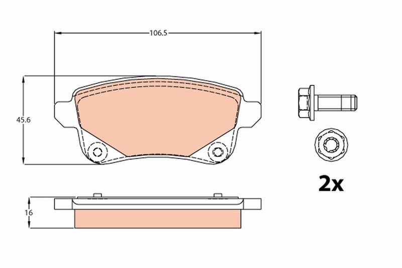 SET PLACUTE FRANA TRW GDB2082 - Compatibil cu RENAULT