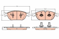 SET PLACUTE FRANA TRW GDB2113 - Compatibil cu AUDI