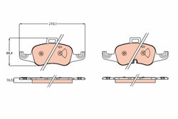 SET PLACUTE FRANA TRW GDB2120 - Compatibil cu AUDI