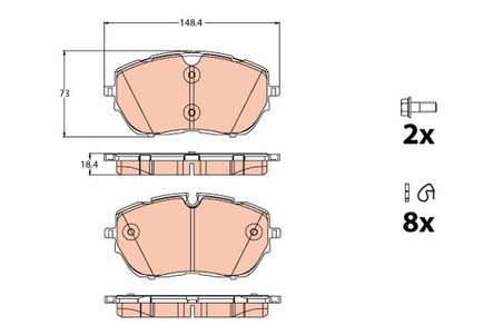 SET PLACUTE FRANA TRW GDB2121 - Compatibil cu PEUGEOT