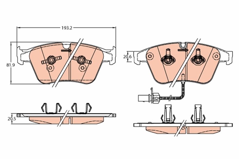 SET PLACUTE FRANA TRW GDB2177 - Compatibil cu BENTLEY