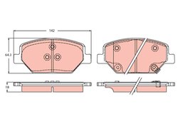 SET PLACUTE FRANA TRW GDB2185 - Compatibil cu OPEL, VAUXHALL
