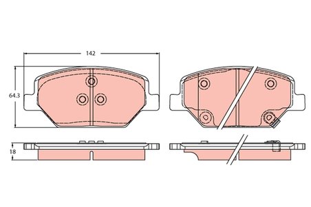 Set placute frana TRW GDB2185