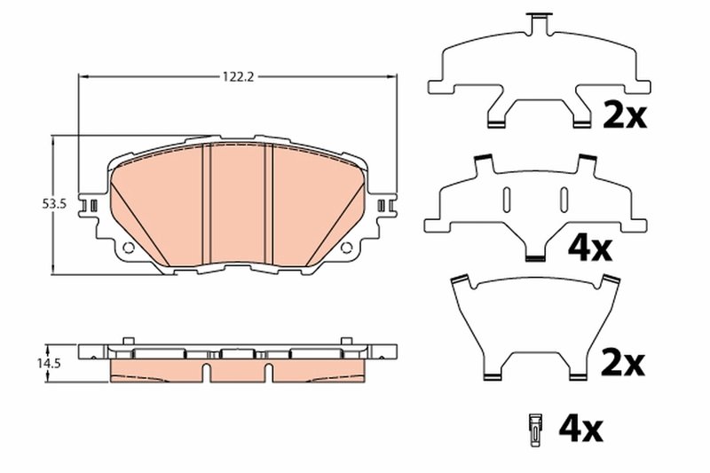 SET PLACUTE FRANA TRW GDB2200 - Compatibil cu MAZDA