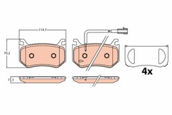 Set placute frana TRW GDB2209