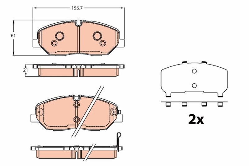 SET PLACUTE FRANA TRW GDB2227 - Compatibil cu HYUNDAI, VOLVO