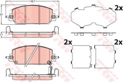 Set placute frana TRW GDB2244