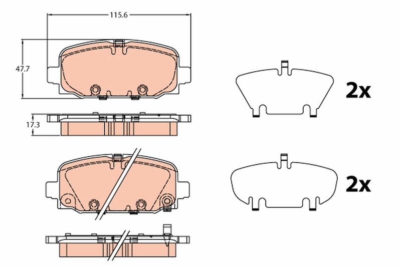 SET PLACUTE FRANA TRW GDB2321 - Compatibil cu JEEP