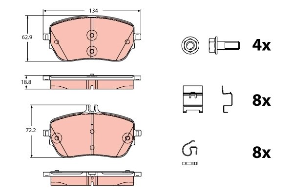 Set placute frana TRW GDB2330
