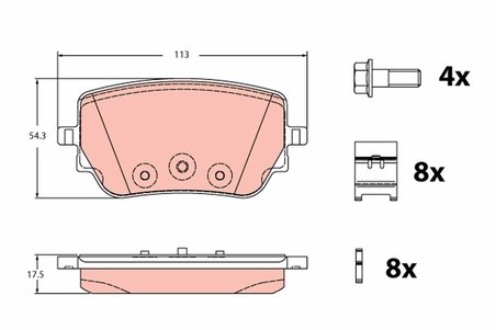 SET PLACUTE FRANA TRW GDB2331 - Compatibil cu MERCEDES-BENZ, MERCEDES-BENZ (BBDC)