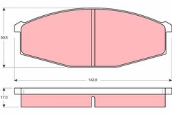 SET PLACUTE FRANA TRW GDB251 - Compatibil cu FORD AUSTRALIA, NISSAN