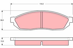 SET PLACUTE FRANA TRW GDB254 - Compatibil cu BEDFORD, BYD, HOLDEN, HONDA, MARUTI, SUZUKI, SUZUKI (CHANGAN), TRIUMPH, VAUXHALL