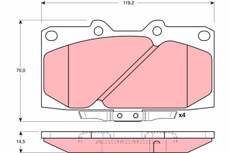 SET PLACUTE FRANA TRW GDB3131 - Compatibil cu NISSAN