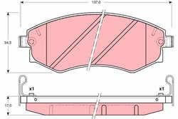 SET PLACUTE FRANA TRW GDB3169 - Compatibil cu HYUNDAI