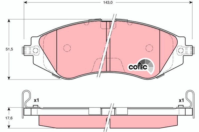 SET PLACUTE FRANA TRW GDB3171 - Compatibil cu CHEVROLET, DAEWOO, HOLDEN