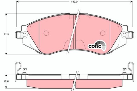 SET PLACUTE FRANA TRW GDB3171 - Compatibil cu CHEVROLET, DAEWOO, HOLDEN