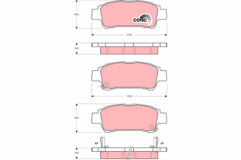 SET PLACUTE FRANA TRW GDB3249 - Compatibil cu TOYOTA