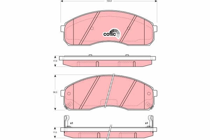 SET PLACUTE FRANA TRW GDB3301 - Compatibil cu KIA